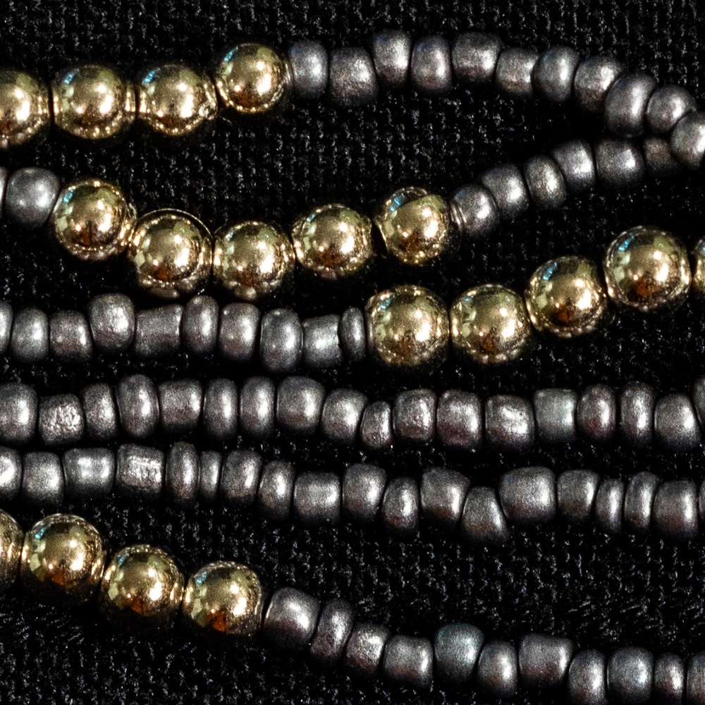 36" Matte Silver and Gold Multi Strand Necklace